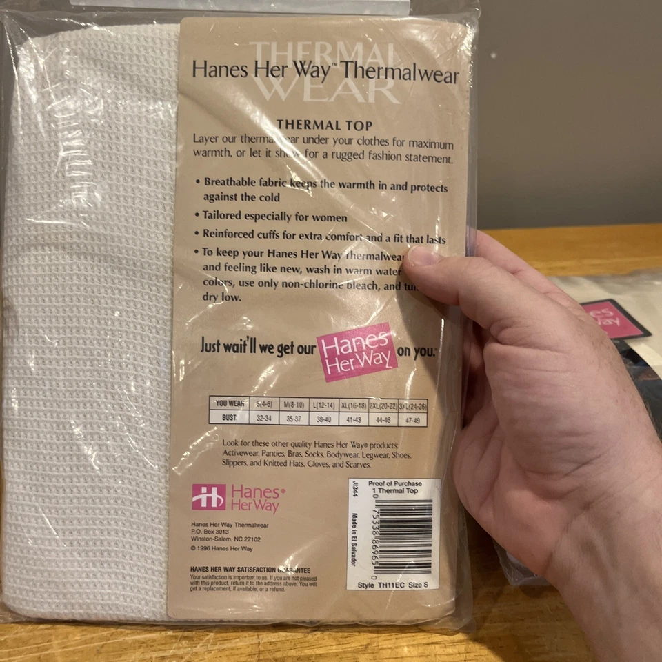 New Vtg Hanes Her Way Thermal Wear Top Bottom Women's Long Johns Size S - Image 3 of 4