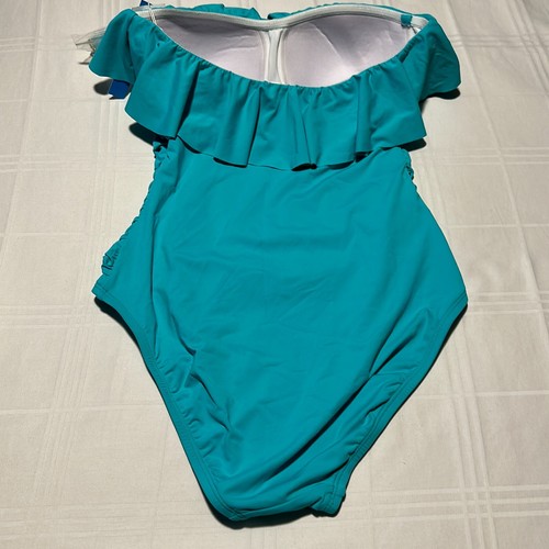 Bleu Rod Beattie Women's Wave Runner Shirred Ruffle Bandeau One-Piece Swimsuit 4 - 第 4/5 張圖片