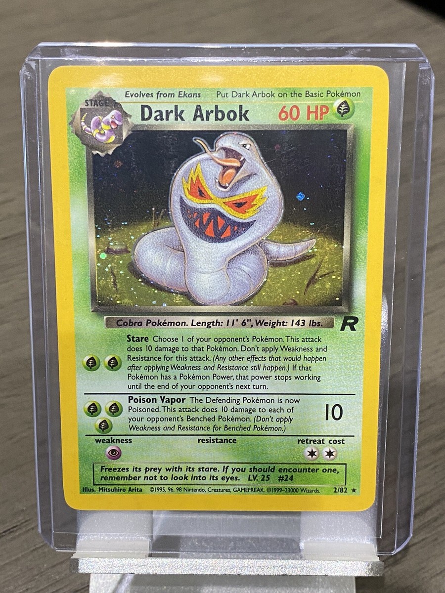 1999 Dark Arbok ERROR Pokemon Card Team Rocket Set #2/82 Holo | eBay