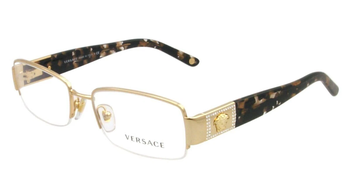 Versace Womens Gold Frame Eyeglasses 0VE1175B 1002 53 mm Diameter 