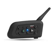 V6 Pro Motorcycle Helmet Bluetooth Intercom Headset 1200M 2 Person Full Duplex Wi...