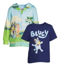 Disney Bluey Hoodie Sweatshirt Jacket T Shirt Set Dog Bingo 2T 3T 4T Boy Toddler
