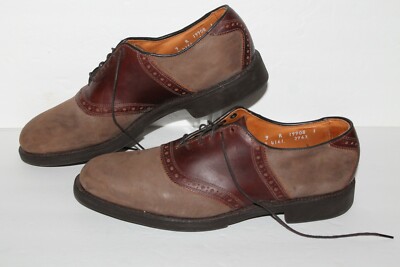 Allen Edmonds Men’s Saddle Oxfords – Brown Leather, Size 8 B Allen Edmonds Mens “Links” Black Brown Saddle Oxfords Size  main image 4