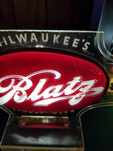 Letrero/lámpara iluminada vintage de cerveza Blatz caja registradora topper barras de luz letreros milw - Imagen 4 de 24