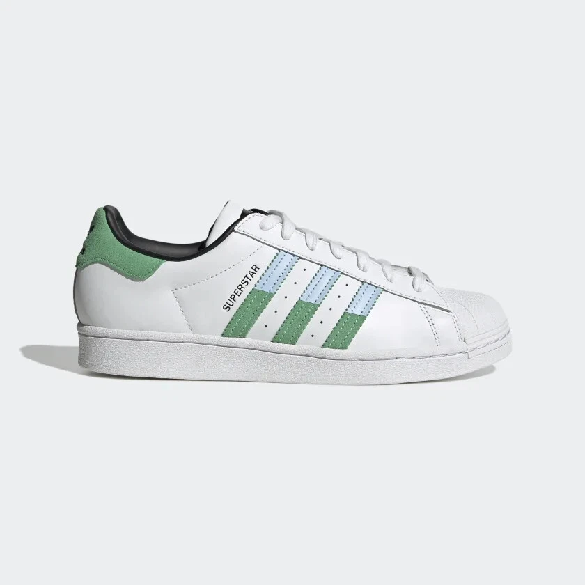 adidas Originals SUPERSTAR Cloud White Semi Screaming Green Blue Dawn HQ2168