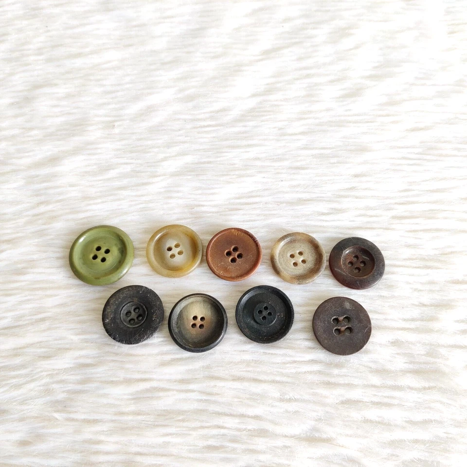 Vintage Bakelite Round Shape Buttons 9Pcs BTN127 - Image 2 of 4