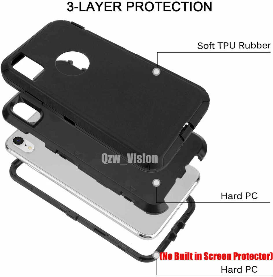 Ударопрочный чехол для Apple iPhone X Xs Max с зажимом для ремня + протектор экрана - Изображение 3 из 4