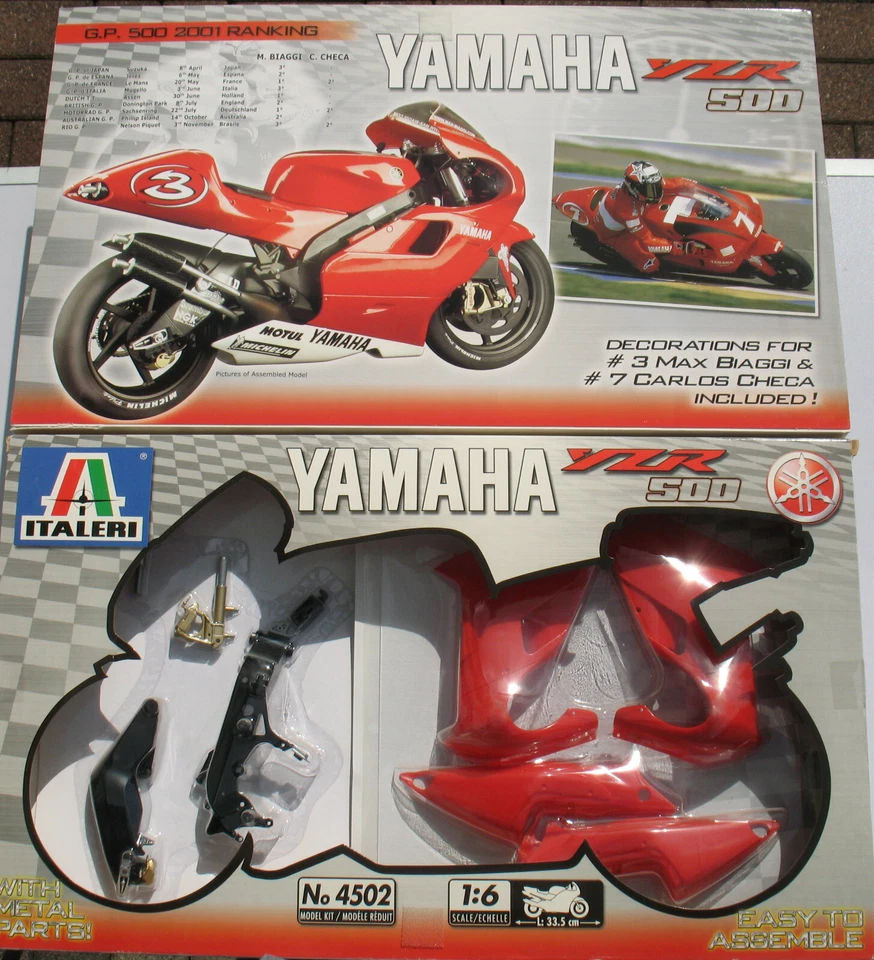 ITALERI 4502 YAMAHA YZR 500 GP 2001 Biaggi Checa 1:6 Motorrad Modellbausatz Kit - Bild 4 von 4