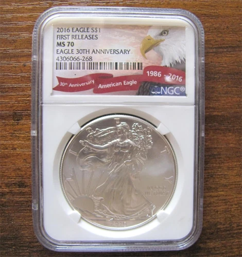 2016 AMERICAN SILVER EAGLE S$1 NGC MS 70 30th ANNIVERSARY