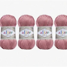 Silk Diva Yarn: Luxurious Microfiber Acrylic for Knitting, Crochet & Sport. 4 Ba