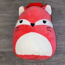 Squishmallow Backpack Fifi The Fox 12" Plush Secret Pocket Red