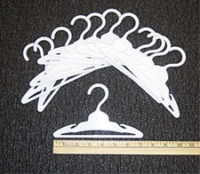12 White Hangers with Slit 1 Dozen Clothes for 18 inch Girl Doll Accessories