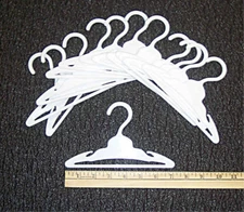 12 White Hangers with Slit(1 Dozen) Clothes for 18 inch Girl Doll Accessories