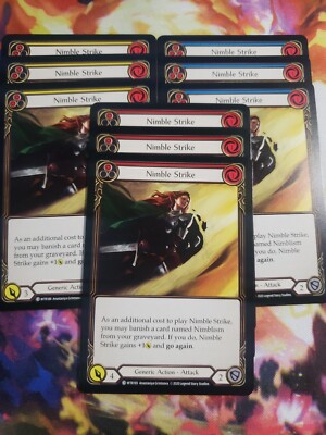 9 Card Playset Nimble Strike Red/Yellow/Blue Flesh and Blood Welcome to Rathe