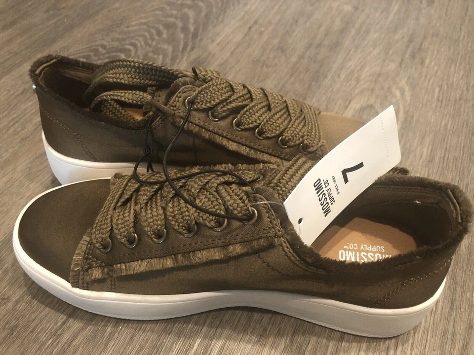 New: MOSSIMO Supply Co Olive Satin Platform Creepers/Sneakers - - Image 3 of 4