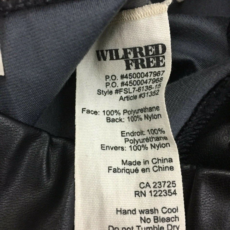 WILFRED FREE Womens sz Small Black Faux Leather High Rise Slim Fit Leggings Pant - Image 3 of 4