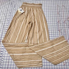 Be Bop Juniors Printed Pants Tan Natural XS New