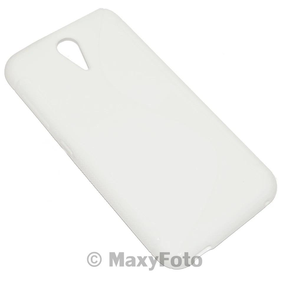 SSYL CUSTODIA TPU SILICONE COVER S-LINE BACK GEL CASE HTC DESIRE 620 WHITE NUOVA - Immagine 2 di 4