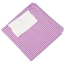 BRUNELLO CUCINELLI Handkerchief Cloth Pocket Square 100 Cotton Check
