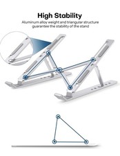 Aluminum Foldable Adjustable Laptop Stand for MacBook/iPad, Silver