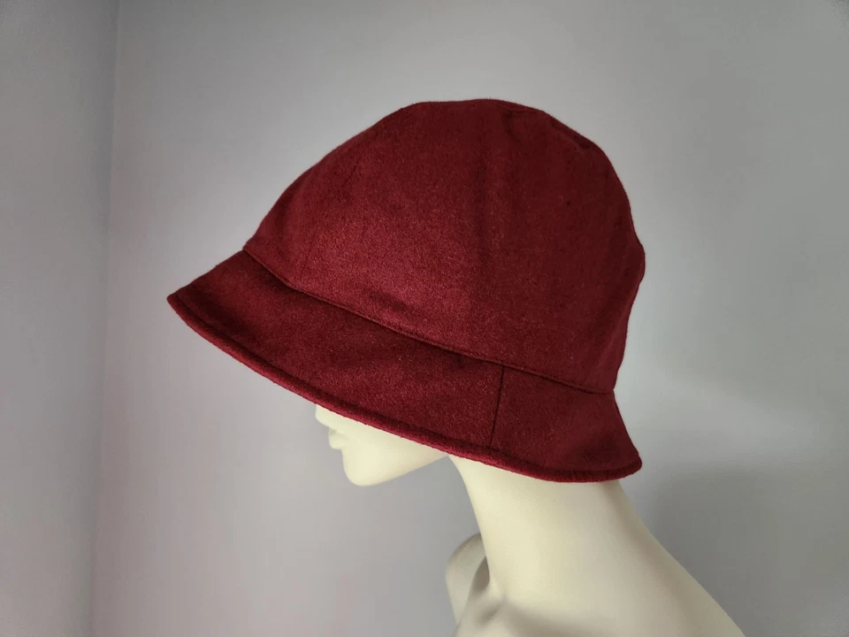 NUEVO Lands End Cálido Polar Forrado Sombrero Cubo Invierno Rojo Borgoña Para Mujer Talla L/XL Foto 4 de 4