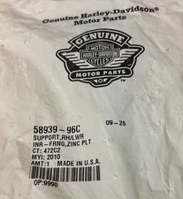 OEM Harley Davidson Right Inner Fairing Lower Support 58939-96C thumbnail 4
