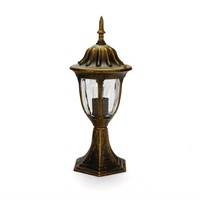 Sockelleuchte AußEn E27 43 Cm IP43 Rustikal Aluminium Glas Stehlampe Wegeleuchte