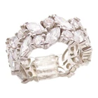 925 Sterling Silver Vintage Ring Multi Shape CZ Eternity Band  Sz 7  RG35525