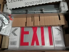 *NEW* LITHONIA EDGR 2 RMR EL M4 EDGE LIT DOUBLE FACE EXIT SIGN w/ BATT BACKUP