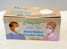 600 Pcs Case Medical White Face Mask by Maytex Comfortable ASTM Level 2