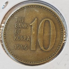 1966 SOUTH KOREA 10 WON Coin 