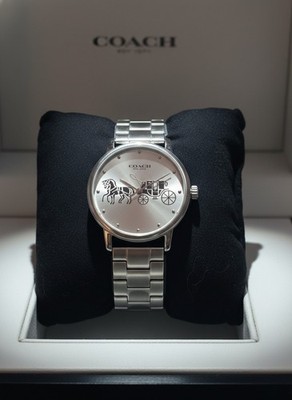 NWT AUTHENTIC Coach Silver Dial Watch Grand Stainless Steel  display picture 2