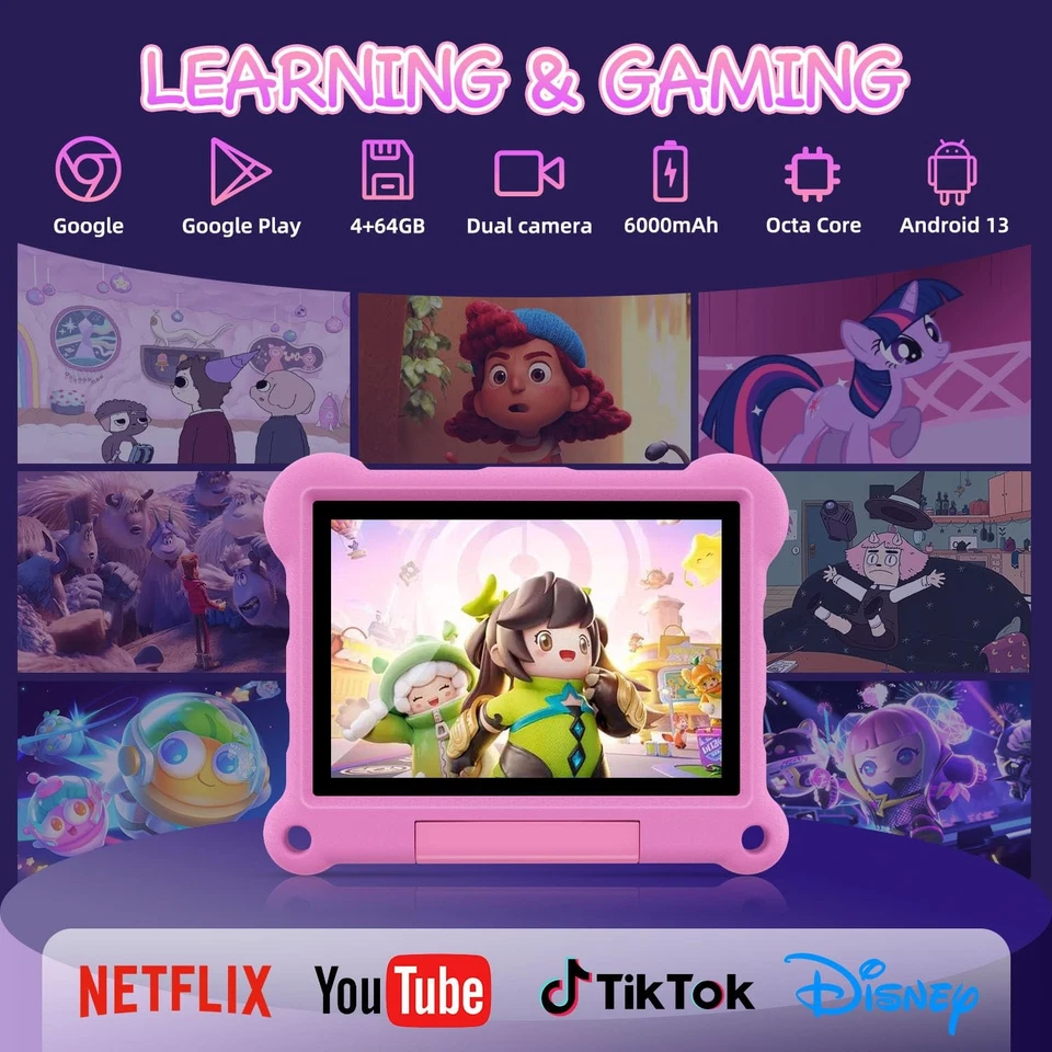 Tablet for Kids 10 inch Android 13 with Octa Core 64GB, Cellular+WiFi+GPS, Pa... - Image 4 of 4