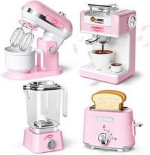 Kids Kitchen Toys Set, Bpa-Free 7 Piece Pretend Play Appliances with Light Sound
