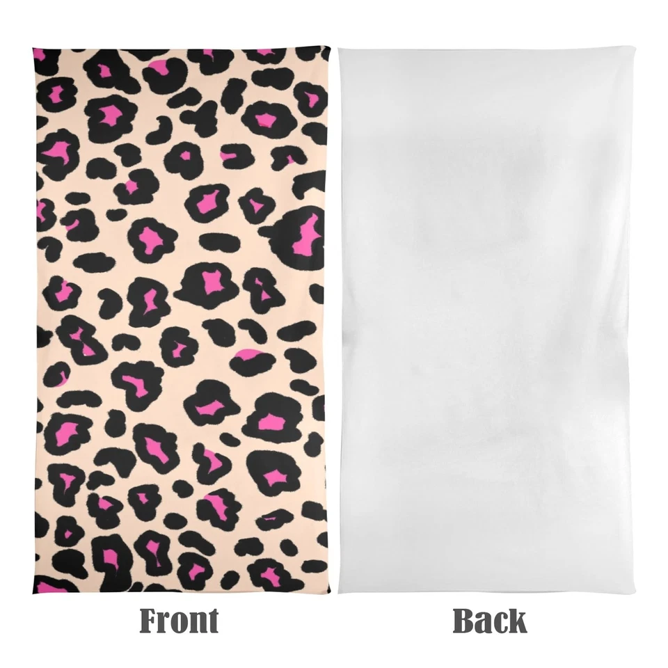 Toalla de playa de microfibra de gran tamaño Bovnobca, 31 x 71 pulgadas, color animal rosa leopardo... Foto 2 de 4