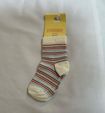 NWT Vtg Gymboree Snow Days orange grey blue striped socks 18-24 m fit shoe 6