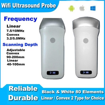 B&W Convex/Linear Portable Wifi Wireless Ultrasound Probe Android iOS