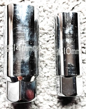 Halfords Advanced Set of 2 Deep Spark Plug Sockets 3/8 Drive 6 Point 10mm 14mm