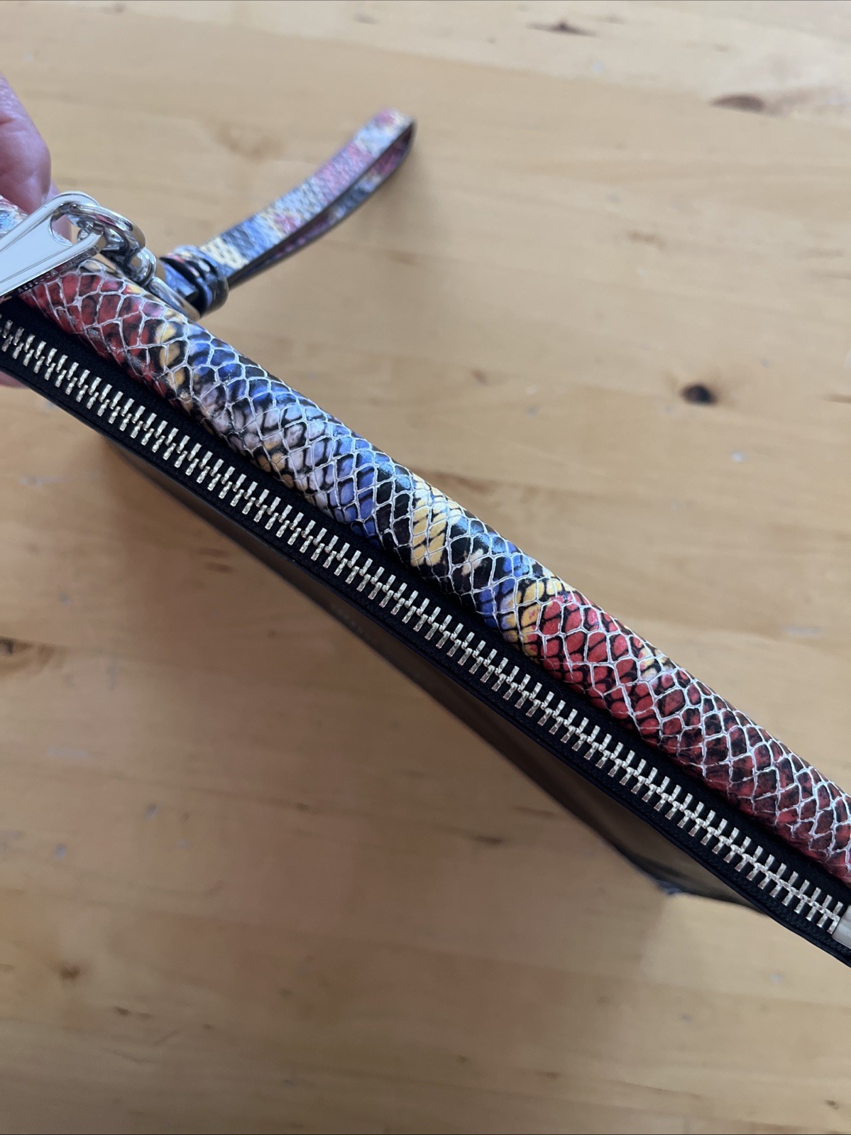 Rebecca Minkoff Leo Multi Colored Python Clutch L… - image 3