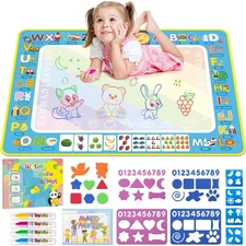 Water Doodle Mat Mess Free Magic Pens Kids Toddler3-8 Xmas Birthday Gift Toy Set