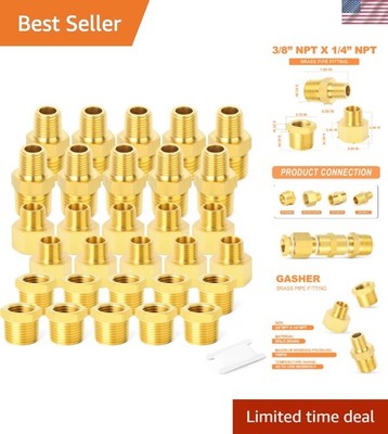 Versatile 30PC Brass Pipe Fittings: Hex Bushing & Reducer for High-Pressure Uses