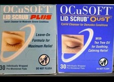 2 OCUSOFT Lid Scrub OUST  PLUS Pre-Moistened Pads Eye Eyelid Allergy Cleaner