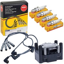 NGK ZÜNDKABELSATZ+SPULE+KERZEN passend für VW LUPO 1.0+1.4 AUC AUD 50+60 PS
