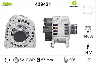 Lichtmaschine Generator Lima VALEO ORIGINS - NEW O.E. TECHNOLOGIE 439421 für VW