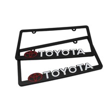 2pcs-toyota-black License Plate Frameplastic Wear-resistant
