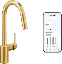 Moen 7565EVBG Align U by Smart Pulldown Kitchen Faucet Voice Control