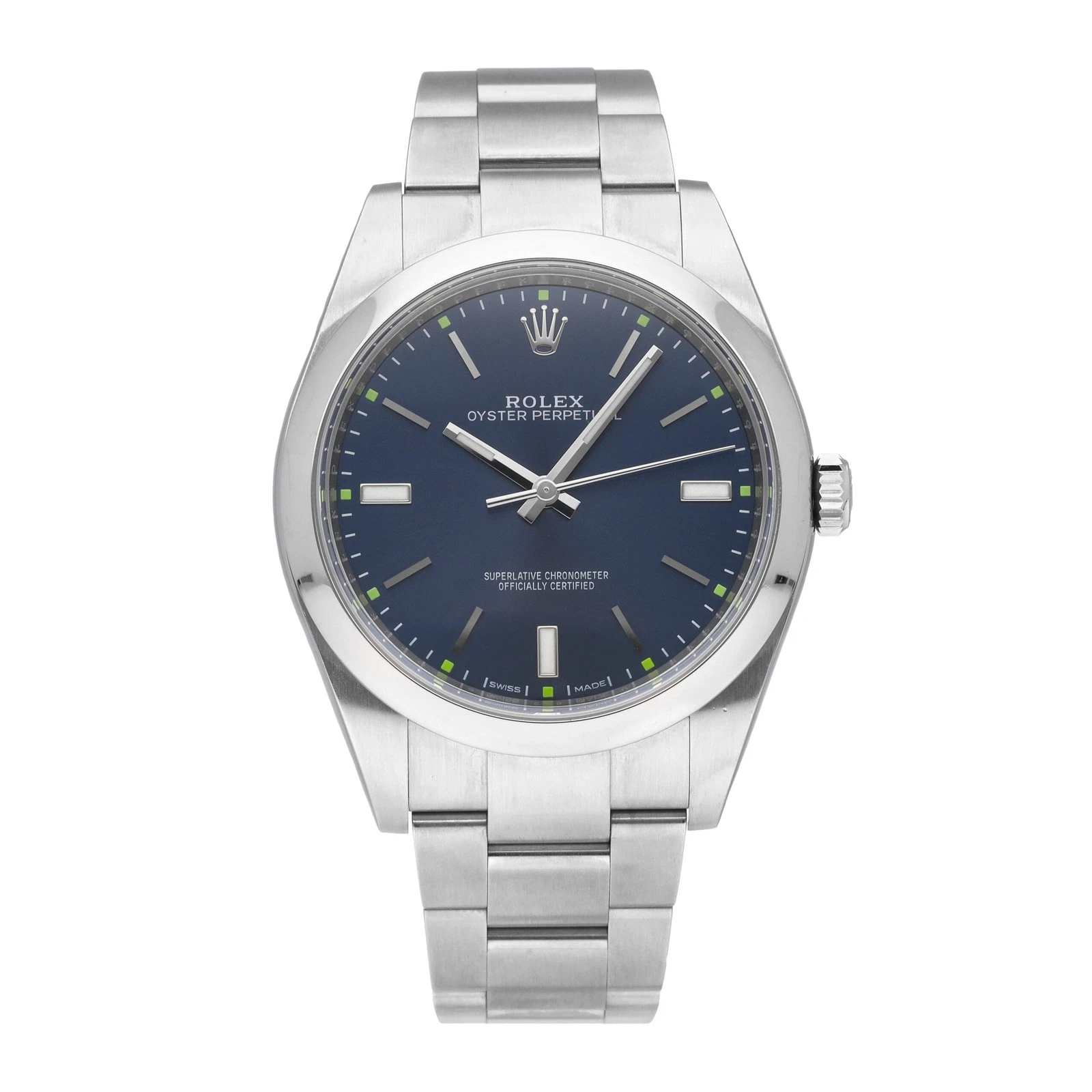Rolex Oyster Perpetual Blue Dial 39mm Automatic Men's Watch 114300