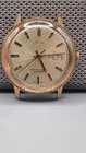 Vintage Timex Automatic Date Gold Tone Men Dress Watch 1970s Retro Needs Service
