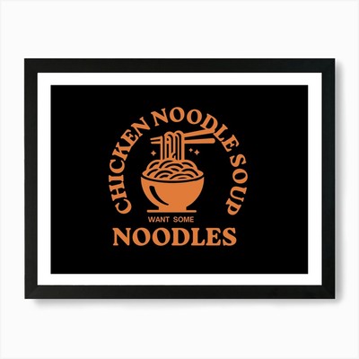 [ NUR POSTER A3 ] Hühnernudelsuppe Kunstdruck gerahmt Wandbild Poster Leinwand