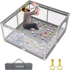 Laufstall Baby, Laufgitter Baby 127x127cm für Apartment mit Atmungsaktivem Netz